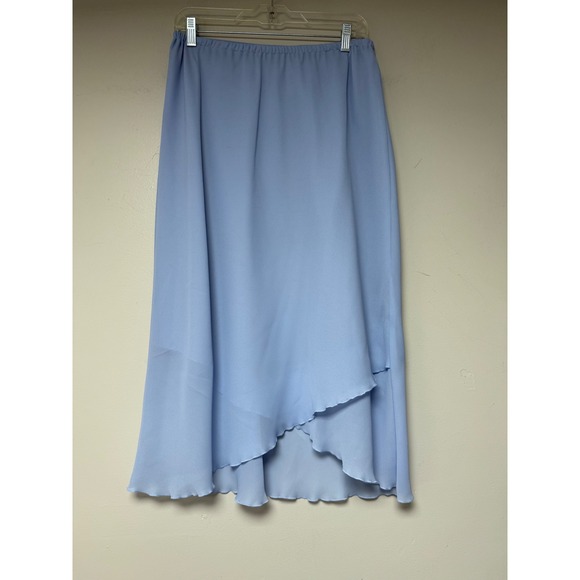 Koret Dress Blue Ruffle Layered Midi Skirt Size 12 Polyester Women's - Picture 1 of 6